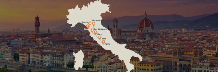 Kaart met steden in Italië